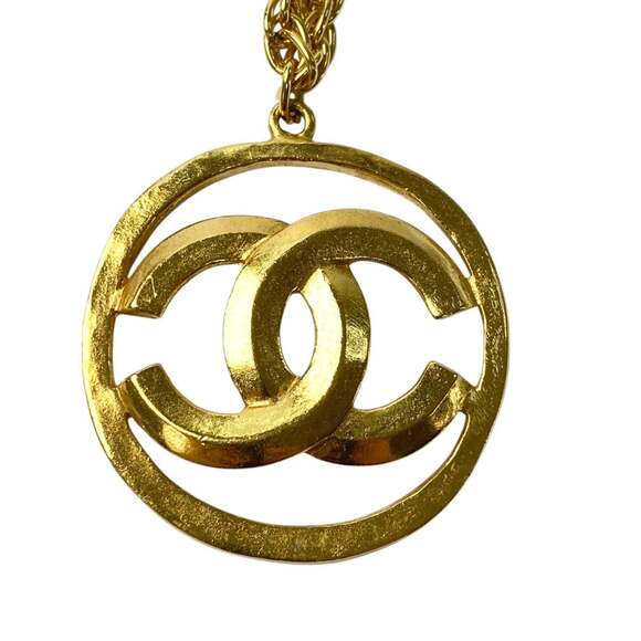 CHANEL Vintage Gold Logo Necklace